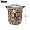 MALIHONG Mash Face Laundry Basket with Handle Stafforshire Bull Terrier Dog Face Animal Fodable Canvas Laundry Hamper Waterproof Fabric Toy Box Clothes Storage Basket Organizer for Bedroom view 2