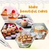 Dualshine Pink Cake Decorating Kit - 6 Russian Piping Icing Nozzles, 3 Cream Scrapers, Stainless Steel Cupcake Frosting Filling Injector view 4