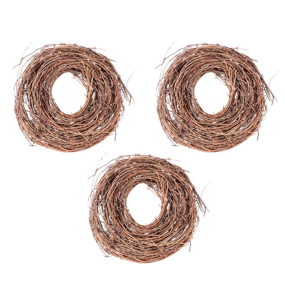 NUOBESTY Nativity Crafts 3pcs Grapevine Wreath, Rattan Garlands Vine DIY Craft Hanging Ornament for Door Window Holiday Party Thanksgiving Decoration Grapevine Wreath