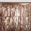1 Pcs Rose Gold Sparkling Metallic Foil Curtain 3 Ft X 8 Ft Wedding Decoration view 3