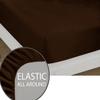 PG Beddings Luxury Sheets Set (4Pc), 1000 Thread Count, 4 Piece Set, 21 inch Deep Pockets 100% Egyptian Cotton with Side Storage Pockets on Fitted Sheet, Full Size, Chocolate view 4