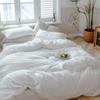 ARlinen White Duvet Covers Queen Size - Washed Duvet Cover, Soft Microfiber Duvet Cover Set 3 Pieces with Zipper Closure, 1 Duvet Cover 90x90 inches and 2 Pillow Shams view 3