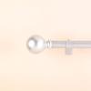 1 Pcs Silver 42-126" Long Adjustable Metal Curtain Rod Set Round Finials Light Gray view 2