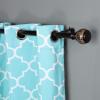 1 Pcs Brown 42-126" Long Adjustable Metal Curtain Rod Set with Marble Finials view 1