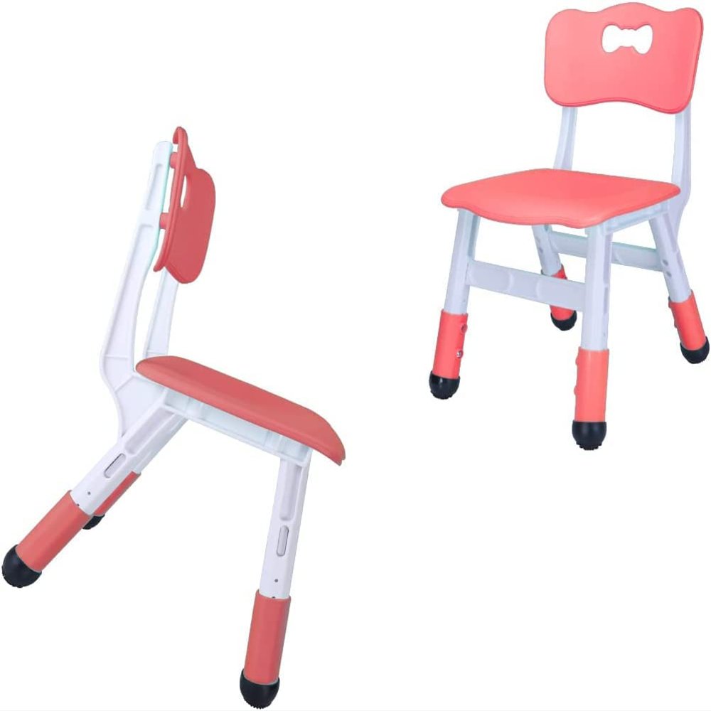 WHY TOYS Adjustable Kid Chairs Indoor 3 Level Adjustable Suitable for Children Age 2-6. Maximum load-bearing 220LBS Suitable for Family Classroom and Nursery Child Seat Set (2-Pack-Red)