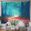 EMMTEEY Halloween Tapestry - Autumn Forest Road, Red Leaves - Bedroom 80x60 for Friends & Families view 3