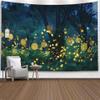 EMMTEEY Fantasy Night Trees Lightning Bugs Fireflies Wall Tapestry 80X60 Present for Friends Families view 1