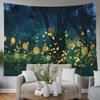 EMMTEEY Fantasy Night Trees Lightning Bugs Fireflies Wall Tapestry 80X60 Present for Friends Families view 3