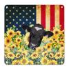 4th of July Party Tuscan Metal Tin Sign Independence Day Tin Plaque Birthday America Cow Sunflower USA Flag Decor Iron Painting Rustic Holiday Decor Sign Bar Club Garage Art Poster 12x12in view 1