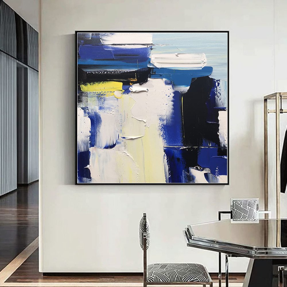 100% Hand-Painted Original Art Oil PaintingBoho Living Room Wall Art Home Decor,Minimalist Painting,Original Textured Boho Wall Art, 20X20 Frameless Unstretched Painting