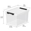 Afromy 50 Qt. Plastic Storage Bins with Lids, Large Stackable Storage Containers for Organizing Clear Durable Storage Box, 4 Packs view 2
