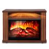 Small Electric Fireplace Heater, LifePlus Mini Wooden Space Tabletop Fireplace with 3D Realistic Flame Effect, Cool and Safe to Touch, Perfect for Study Bedroom Office, Overheating Protection, 1500W view 1