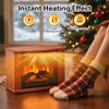 Small Electric Fireplace Heater, LifePlus Mini Wooden Space Tabletop Fireplace with 3D Realistic Flame Effect, Cool and Safe to Touch, Perfect for Study Bedroom Office, Overheating Protection, 1500W view 2