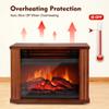 Small Electric Fireplace Heater, LifePlus Mini Wooden Space Tabletop Fireplace with 3D Realistic Flame Effect, Cool and Safe to Touch, Perfect for Study Bedroom Office, Overheating Protection, 1500W view 4