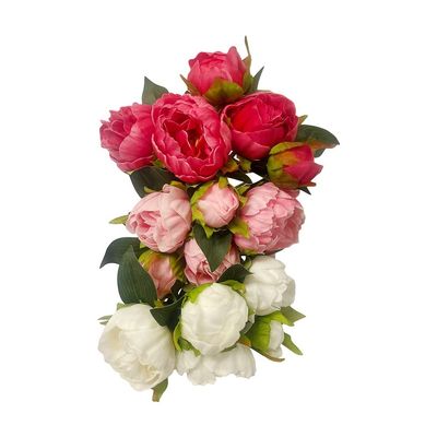 10" Artificial Flowers Real Touch Peony Bundle Silk Floral for DIY Wedding Ceremony Bridal Bouquets Home Decor