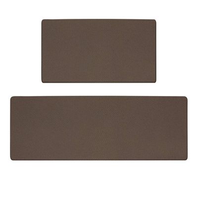 Braiton Kitchen Mat Comfort Anti-Fatigue Floor Mat Thick Waterproof Washable Non Slip Rubber Padded Kitchen Sink Mats 2 PCS Heavy Duty Comfort Standing Mats,Brown,45X75cm+45X150cm