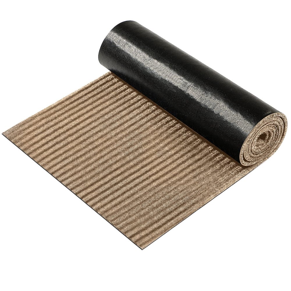 Nuanchu 1 Roll Large Semi Finished Outdoor Mat 16 x 79 Inch Narrow Door Mat Non Slip Boot Rugs Waterproof Carpet Roll for Bathroom Entryway Indoor Outdoor (Khaki)