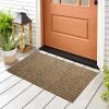 Nuanchu 1 Roll Large Semi Finished Outdoor Mat 16 x 79 Inch Narrow Door Mat Non Slip Boot Rugs Waterproof Carpet Roll for Bathroom Entryway Indoor Outdoor (Khaki) view 2
