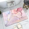 Braiton Nordic Style Bathroom Floor Rugs Super Absorbent Floor Mat Non Slip Soft Quick Dry Bath Mat Rug Rubber Diatom Mud Shower Carpet for Kitchens Living Rooms Bedrooms,Pink,60X90CM view 1