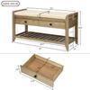 Merax Classic Wood Shoe Storage Bench for Entryway Hallway Front Door Bench with Shoe Self and Seat Cushion Gray Wash view 2