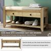 Merax Classic Wood Shoe Storage Bench for Entryway Hallway Front Door Bench with Shoe Self and Seat Cushion Gray Wash view 4