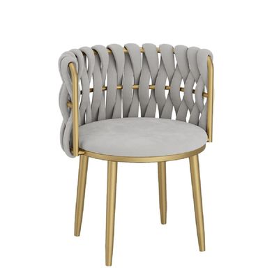 XINDAR Dining Chair, Nordic Metal Dining Room Chairs Velvet Armless Dining Chairs for Restaurant (1, Light Gray)