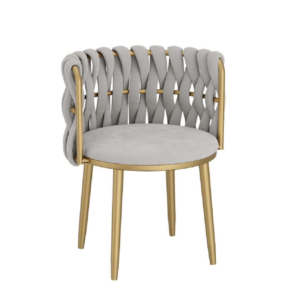 XINDAR Dining Chair, Nordic Metal Dining Room Chairs Velvet Armless Dining Chairs for Restaurant (1, Light Gray)