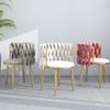 XINDAR Dining Chair, Nordic Metal Dining Room Chairs Velvet Armless Dining Chairs for Restaurant (1, Light Gray) view 2