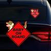 Baby on Board Sticker for Cars, Nouiroy 2PCS Crocodile Pattern Kids on Board Strong Reflective Cute Alligator Baby in Car Decals and Stickers Baby Car Window Bumper Sign Auto Vinyl Sticker, Red view 1