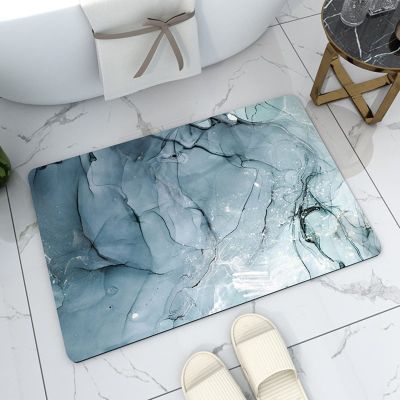 Braiton Nordic Style Bathroom Floor Rugs Super Absorbent Floor Mat Non Slip Soft Quick Dry Bath Mat Rug Rubber Diatom Mud Shower Carpet for Kitchens Living Rooms Bedrooms,Green,60X90CM