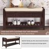 Merax Modern Wood Shoe Rack Bench with Storage and Seat Cushion Entryway Bench with Shoe Shelf Espresso view 4