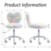 DM Furniture Cute Fuzzy Kids Chair Comfy Study Desk Chair Furry Studing Computer Task Chairs Faux Fur Swivel Vanity Chairs for Girls Bedroom, Multi-Color view 2