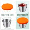 20 Pack 2.5 oz Salad Dressing Container Small Condiment Containers with Leakproof Silicone Lids Stainless Steel Reusable Dipping Sauce Cups for Lunch Box Picnic Travel Kitchen Storage view 2