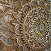 BHDecor Home Wall Decor  Multilayered Laser Cut Carved Elegant Wooden Mandala Hanging MDF Panels for Decoration - Rustic Contemporary Artwork 10.6 x 7.9 inch(27x20cm), Silver/Gold view 2