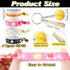 Jexine 48 Pcs Softball Party Favors Set Including 12 Keychains 12 Hair Ties 12 Hair Scrunchies and 12 Charm Bracelets Softball Gifts for Women Team Sports Birthday Party Supplies Decoration view 2
