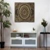 BHDecor Home Wall Decor  Multilayered Laser Cut Carved Elegant Wooden Mandala Hanging MDF Panels for Decoration - Rustic Contemporary Artwork 10.6 x 7.9 inch(27x20cm), Black/Gold view 2