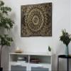 BHDecor Home Wall Decor  Multilayered Laser Cut Carved Elegant Wooden Mandala Hanging MDF Panels for Decoration - Rustic Contemporary Artwork 10.6 x 7.9 inch(27x20cm), Black/Gold view 3