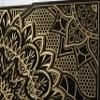 BHDecor Home Wall Decor  Multilayered Laser Cut Carved Elegant Wooden Mandala Hanging MDF Panels for Decoration - Rustic Contemporary Artwork 10.6 x 7.9 inch(27x20cm), Black/Gold view 4