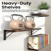 BAYKA Wall Shelves for Bedroom Decor, Floating Shelves for Wall, Display Mounted Rustic Wood Shelf for Books,Plants,Corner Shelves for Bathroom,Kitchen,Living Room(Rustic Brown,Set of 3) view 4