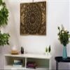 BHDecor Home Wall Decor  Multilayered Laser Cut Carved Elegant Wooden Mandala Hanging MDF Panels for Decoration - Rustic Contemporary Artwork 10.6 x 7.9 inch(27x20cm), Brown/Gold view 2