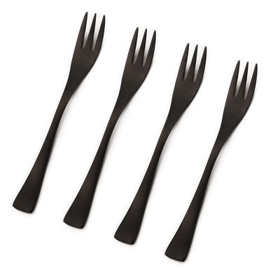 Snplowum 4 Piece Cake Fork, Food Grade 304 Stainless Steel Kitchen Small Tableware Fruit Fork, Mirror 6.29 inch