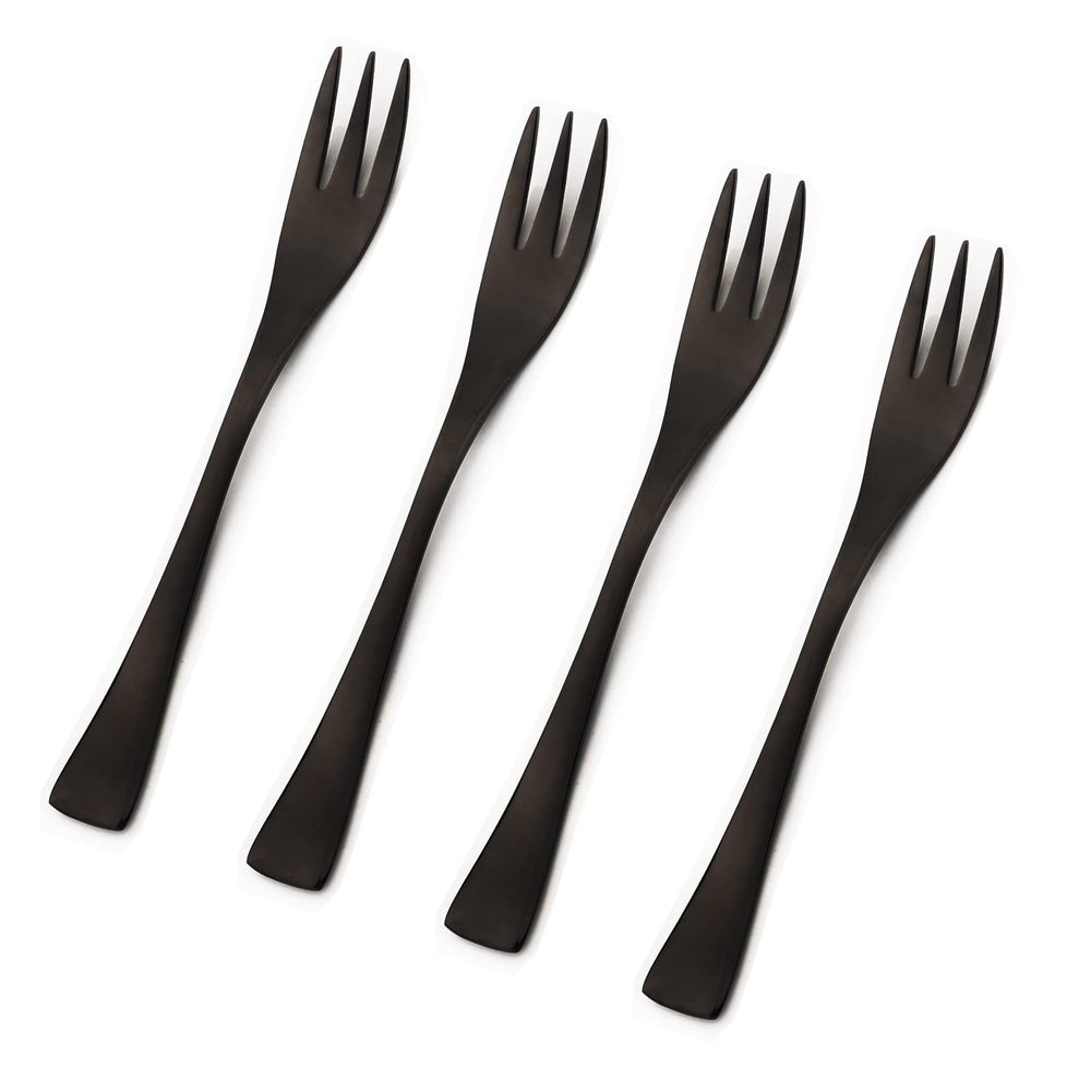 Snplowum 4 Piece Cake Fork, Food Grade 304 Stainless Steel Kitchen Small Tableware Fruit Fork, Mirror 6.29 inch