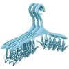 3 Pieces Hangers, Plastic Heart-Shaped Multi Clip Socks Rack Underwear Rack, Household Space Saving Clothes Hangers view 1