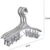 3 Pieces Hangers, Plastic Heart-Shaped Multi Clip Socks Rack Underwear Rack, Household Space Saving Clothes Hangers view 2