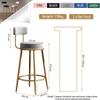 AXWT Breakfast Stools Metal Bar Stools Set of 2 Counter Height, Modern Velvet Barstools Round Kitchen Stools Dining Chairs with Upholstered Backs for Pub Kitchen view 2
