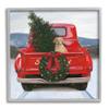 Stupell Industries Christmas Tree & Dog Red Truck Driving Snowy Scene,Design by James Wiens view 1