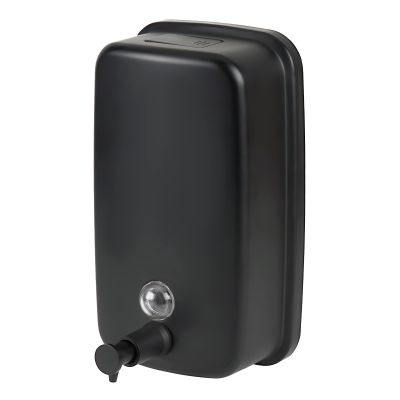WEWBABY Wall Mounted Soap Dispenser, 1000ml/33.8 fl.oz, Black Metal