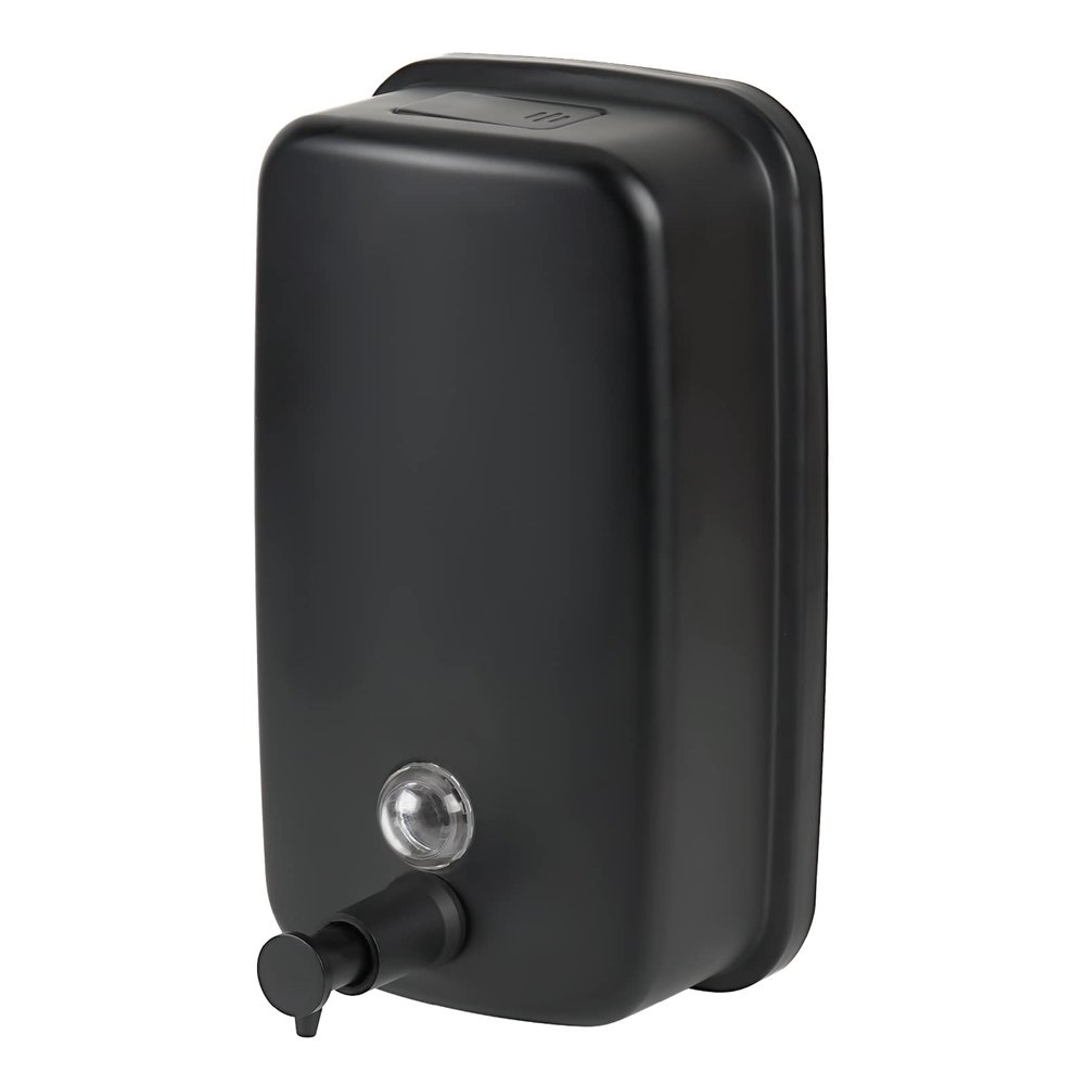 WEWBABY Wall Mounted Soap Dispenser, 1000ml/33.8 fl.oz, Black Metal