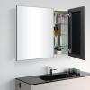 FOMAYKO Aluminum Bathroom Medicine Cabinet with Farmhouse Black Metal Framed 26(H) x30(W) Inches Double Sided Mirror Door Recess or Surface Mount Mirror Cabinet for Bathroom Toilet Kitchen view 1