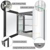 FOMAYKO Aluminum Bathroom Medicine Cabinet with Farmhouse Black Metal Framed 26(H) x30(W) Inches Double Sided Mirror Door Recess or Surface Mount Mirror Cabinet for Bathroom Toilet Kitchen view 3
